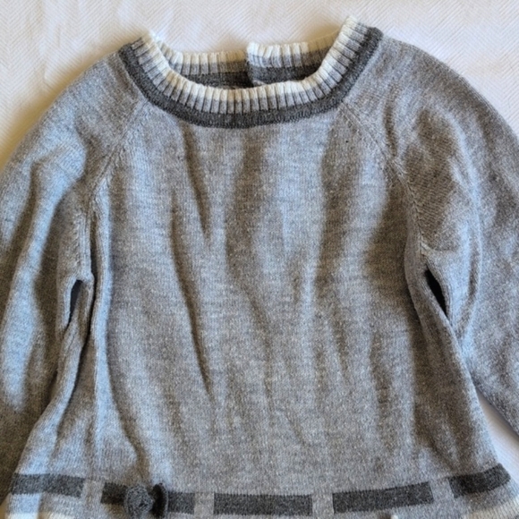 losan spain drop waist gray cotton blend sweater dress 9 months baby girl - Picture 6 of 9